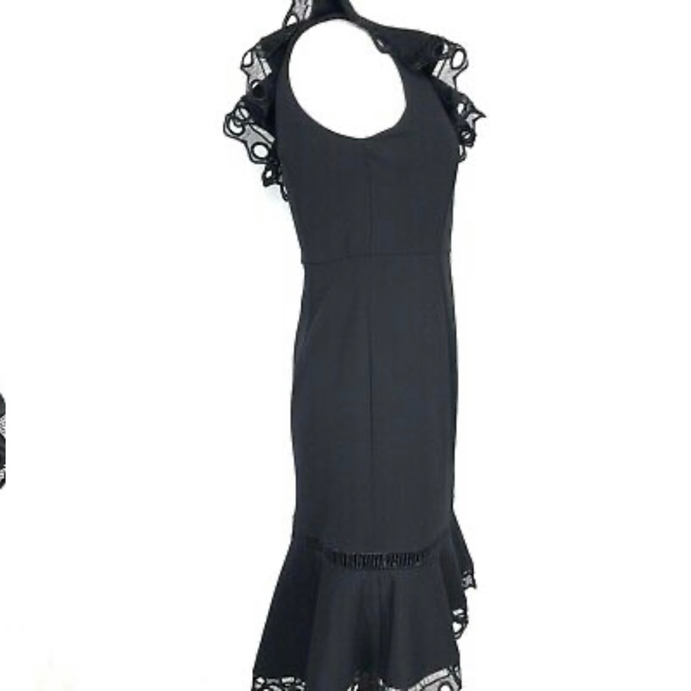 Nanette Lepore NWT Women’s Size 2 One Shoulder Knit Dress High Low Flounce New - Picture 10 of 11